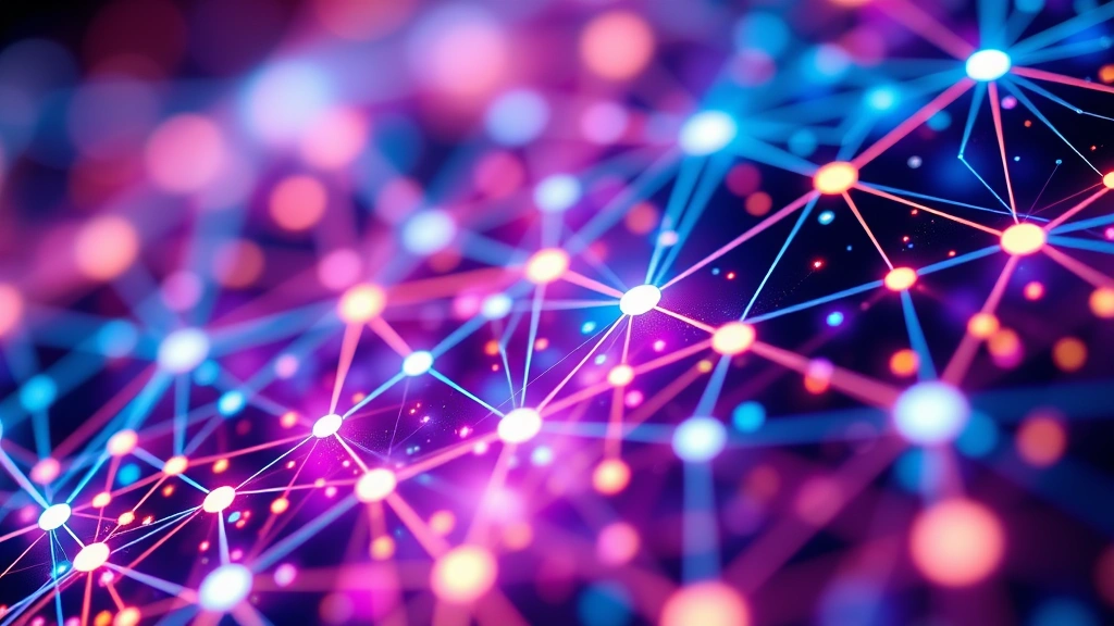 Close-up of colorful puzzle interface with flowing data streams and glowing nodes connecting in abstract patterns, minimalist design aesthetic, digital visualization of information flow