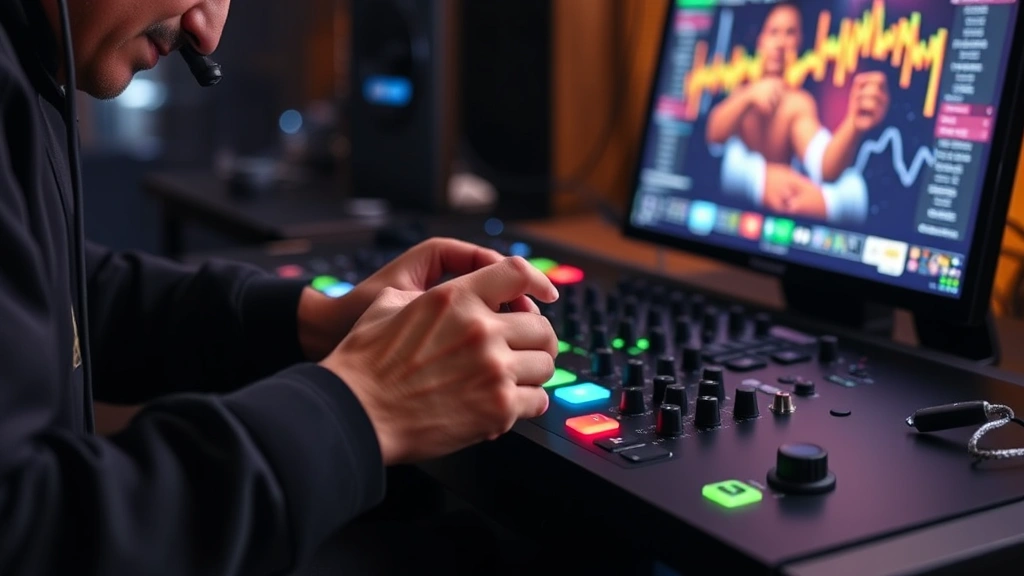 Player performing advanced scratch technique on gaming controller with intense focus and precise finger movements during competitive gameplay